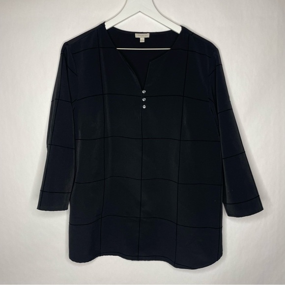 Talbots Tops - Talbots Black V-Neck 3 Buttons Top